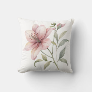 Aesthetic Blush Pink Flower Pillow Cover