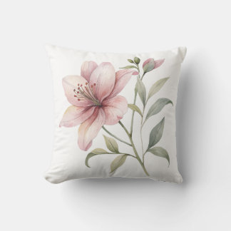 Aesthetic Blush Pink Flower Pillow Cover 