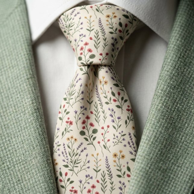 Aesthetic Boho Cottagecore Pattern Tie (Creator Uploaded)