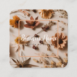 Aesthetic Boho Dried Floral Business Card