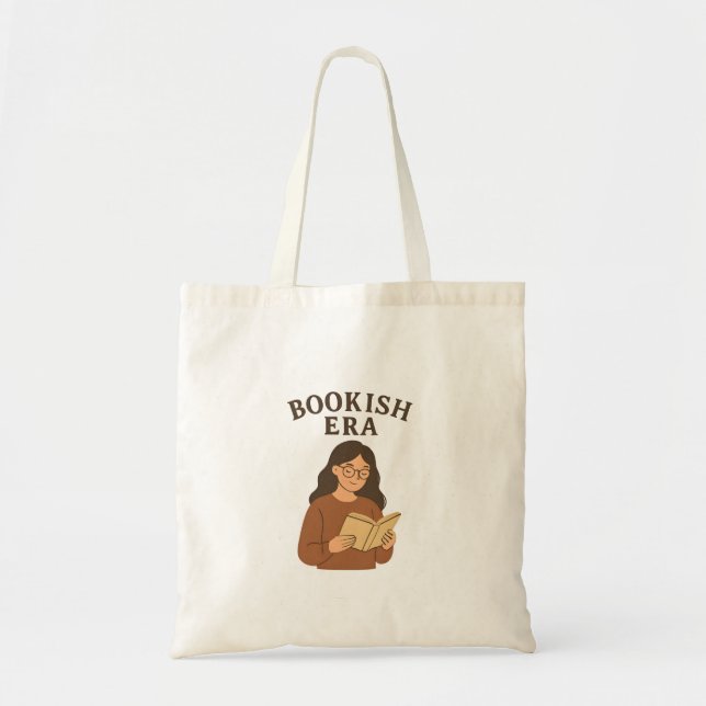 Aesthetic Bookish Era Cozy Reading Girl Tote Bag (Front)