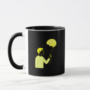 Aesthetic Brain Balloon • Funny Overthinking Mug