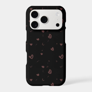 Aesthetic Brown Hearts Pattern Phone Case