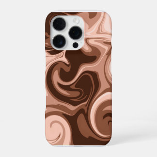 Aesthetic Brown Swirl Abstract Marble iPhone 16 Pro Case