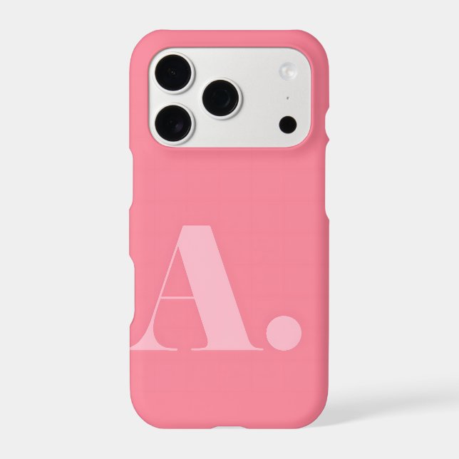 Aesthetic Bubblegum Pink Minimalist Initial Letter (Back)