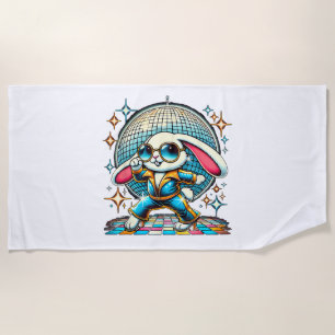 Aesthetic Bunny Disco Beach Towel