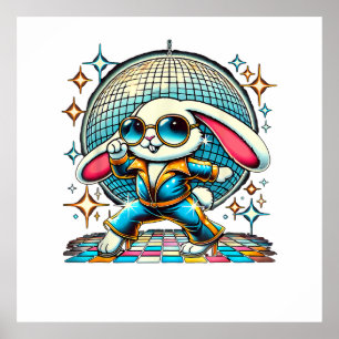 Aesthetic Bunny Disco Poster