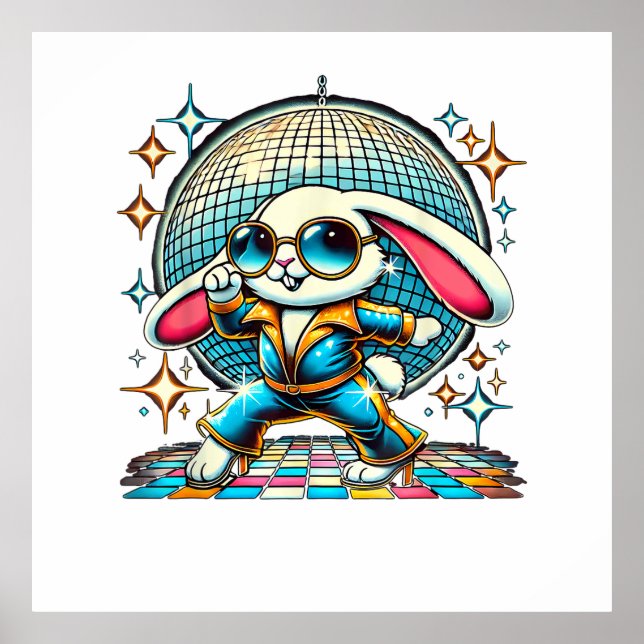 Aesthetic Bunny Disco Poster (Front)