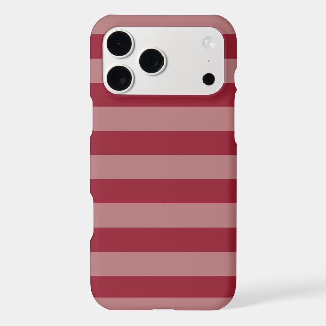 Aesthetic Burgundy Dusty Rose Stripes Pattern Case (Back)