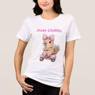 Aesthetic Capybara Just Chillin' Cute T-Shirt Tri-Blend Shirt