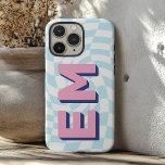 Aesthetic chequerboard Trendy Monogram iPhone 16 Pro Max Case<br><div class="desc">Introducing the iPhone 16 Pro Max Case with a stylish, aesthetic chequerboard pattern that elevates your phone's look. This premium case is personalized with two trendy initials—perfect for showcasing your first and last name in a modern, sleek design. The chequerboard pattern adds a touch of boldness, making your device stand...</div>