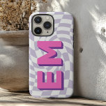 Aesthetic chequerboard Trendy Monogram iPhone 16 Pro Max Case<br><div class="desc">Introducing the iPhone 16 Pro Max Case with a stylish, aesthetic chequerboard pattern that elevates your phone's look. This premium case is personalized with two trendy initials—perfect for showcasing your first and last name in a modern, sleek design. The chequerboard pattern adds a touch of boldness, making your device stand...</div>