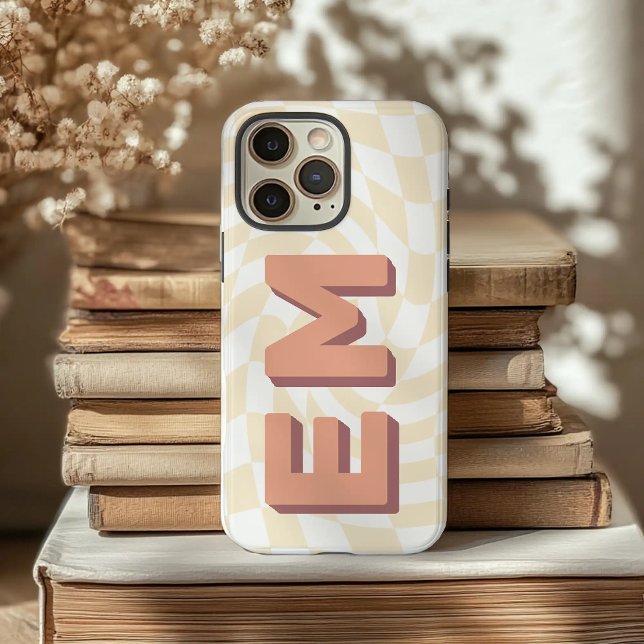 Aesthetic chequerboard Trendy Monogram Case-Mate iPhone Case (Creator Uploaded)