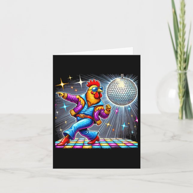 Aesthetic Chicken Dancing Disco  Card (Front)