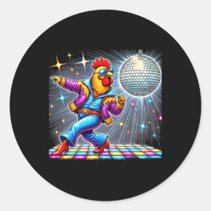 Aesthetic Chicken Dancing Disco Classic Round Sticker