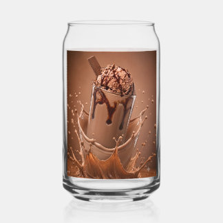 Aesthetic Chocolate Splash Iced Coffee Glass