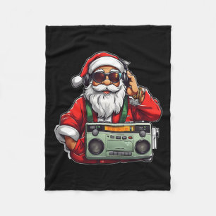 Aesthetic Christmas 90's Hip Hop Radio Santa Boomb Fleece Blanket