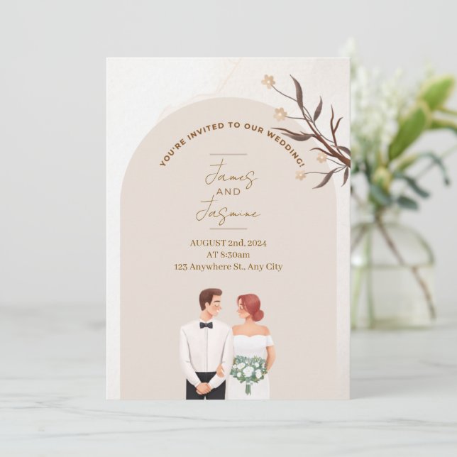 Aesthetic classy wedding invitation (Debout devant)
