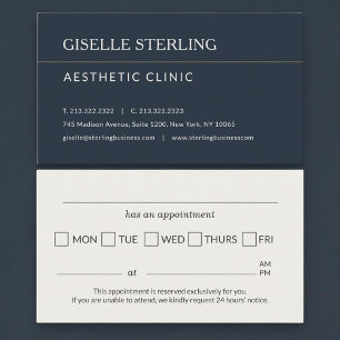 Aesthetic Clinic Office Appointment Reminder Card