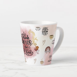 “Aesthetic Coffee Lover Illustration Latte Mug