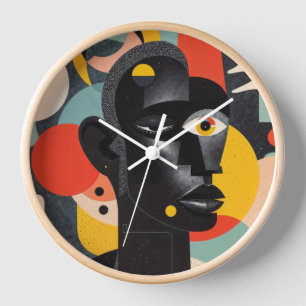 Aesthetic Colourful Abstract Dadaism Clock