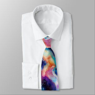 Aesthetic colourful agate rainbow glitter texture tie
