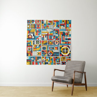 Aesthetic Colourful Geometric Pattern Tapestry