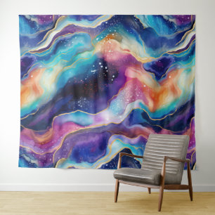 Aesthetic colourful rainbow agate glitter texture tapestry
