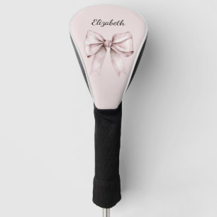 Aesthetic coquette pink bow Personalized Name  Golf Head Cover