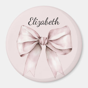 Aesthetic coquette pink bow Personalized Name Magnet