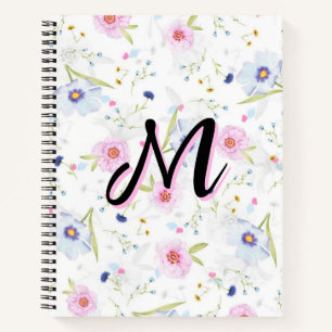 Aesthetic Cottage core Floral Hardcover Spiral Notebook