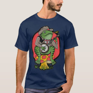 Aesthetic Cottagecore Mushroom Frog Picking a Banj T-Shirt