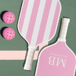 Aesthetic Country Club Pink Stripes Monogram Cute Pickleball Paddle<br><div class="desc">Introducing the epitome of elegance on the pickleball court – our Personalized Pink and White Striped Pickleball Paddle, a timeless creation that seamlessly blends the sophistication of old-money aesthetics with the thrill of pickleball. Crafted for those who appreciate the finer things in life, this paddle features a striking design of...</div>