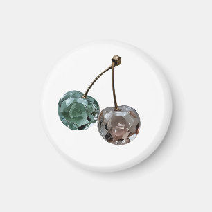 Aesthetic Crystal Gemstone Cherry Round Magnet