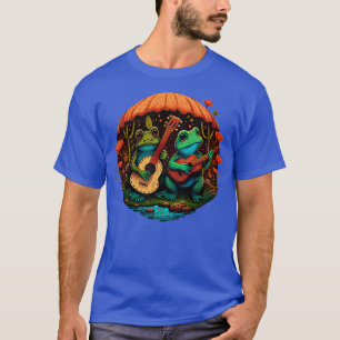 aesthetic cute frogs playing ukelele on Mushroom T-Shirt