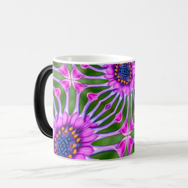 Aesthetic Daisy Pattern Magic Mug (Front Left)