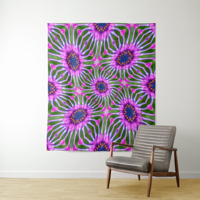 Aesthetic Daisy Pattern Tapestry (In Situ)