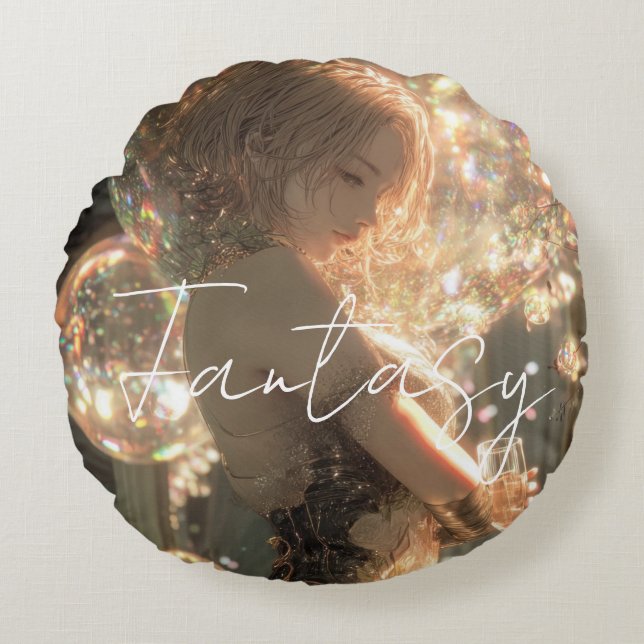 Aesthetic / Dark Fantasy Art Round Pillow (Front)