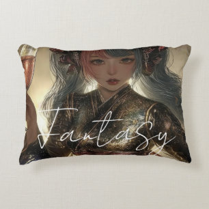 Aesthetic / Dark Fantasy Girl Accent Pillow