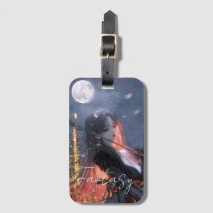 Aesthetic / Dark Fantasy Girl Luggage Tag