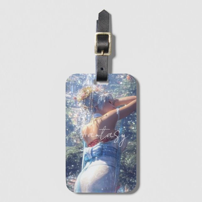 Aesthetic / Dark Fantasy Girl Luggage Tag (Front Vertical)