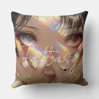Aesthetic / Dark Fantasy Girl Throw Pillow