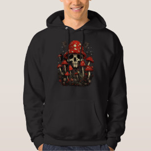 Aesthetic Dark Forest Cottagecore Mushroom, Skull Hoodie