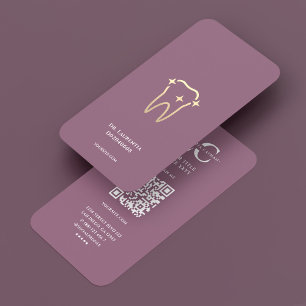 Aesthetic Dental Cosmetic Dentist Dusty Pink Business Card