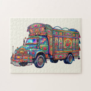 Aesthetic Desi Vintage Pakistani Truck Art  Jigsaw Puzzle