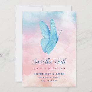 Aesthetic dreamy butterfly wedding  save the date