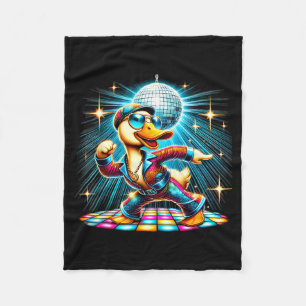 Aesthetic Duck Disco Dancer Fleece Blanket