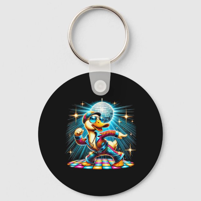 Aesthetic Duck Disco Dancer Keychain (Front)