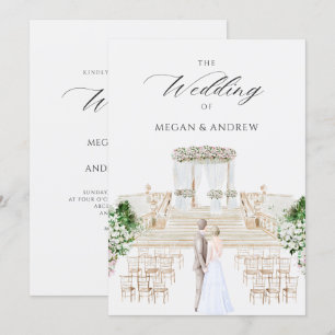 Aesthetic elegant wedding watercolor invitation
