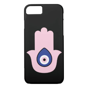 Aesthetic Evil Eye Greek Mati Pink Blue Black Case-Mate iPhone Case